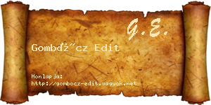 Gombócz Edit névjegykártya